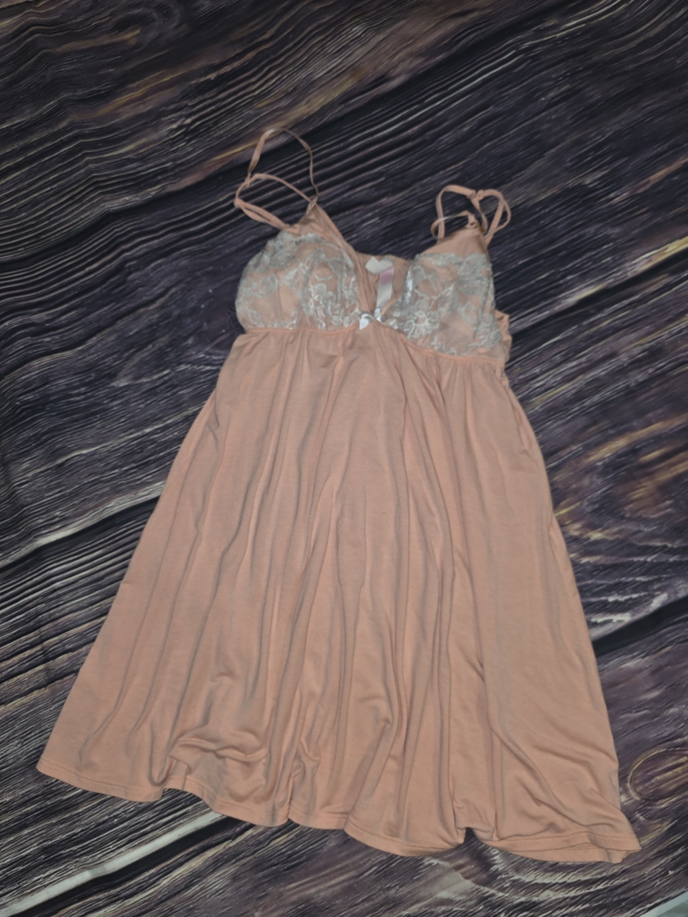 Vintage Victoria's Secret Lace-Detail Chemise in Blush Pink